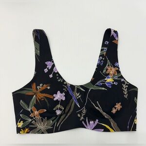 Knix Luxelift Wireless Night Garden Floral Black Bra - S